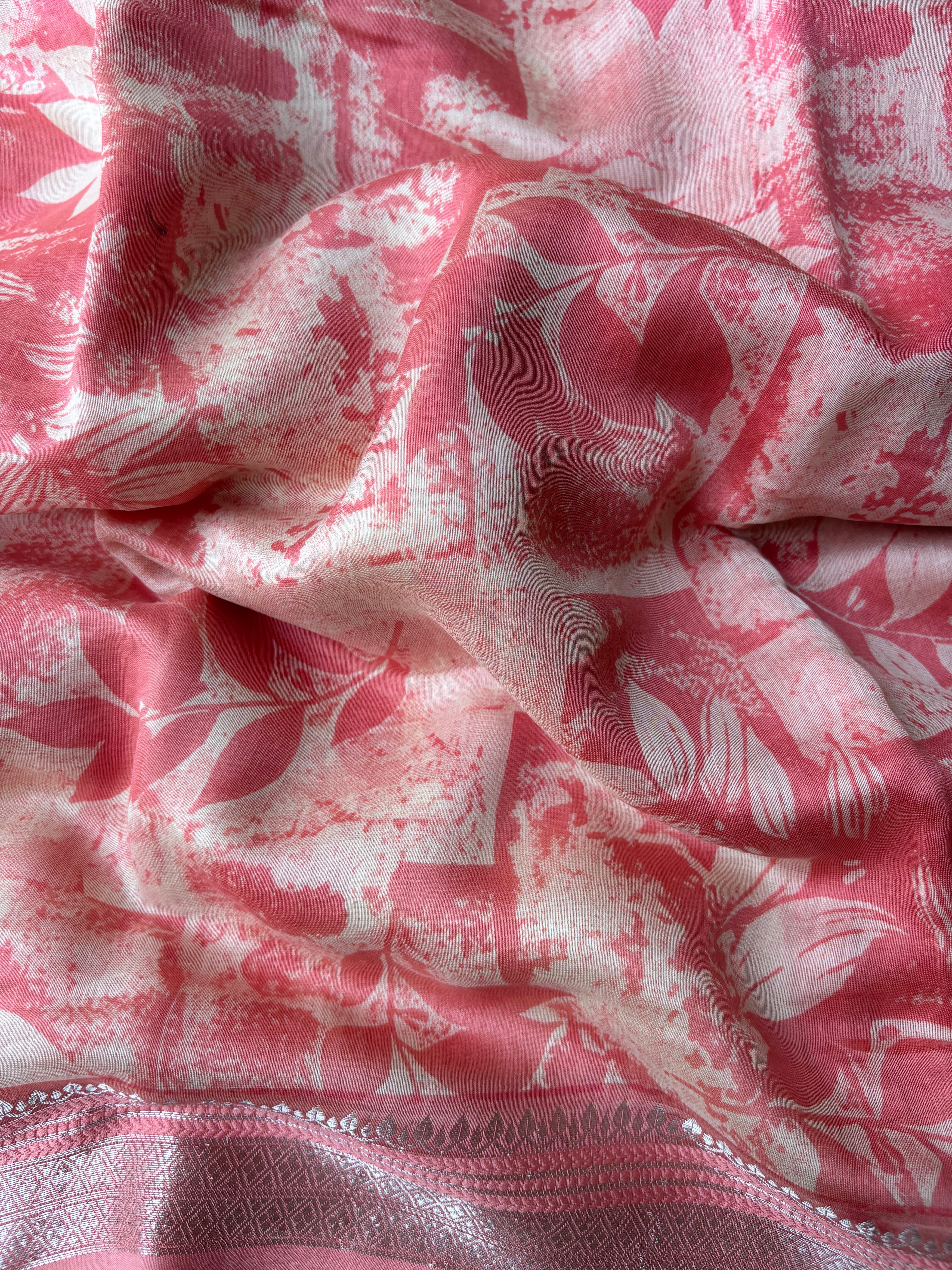 Yellow, Pink & Green Pure Cotton Chanderi Sarees